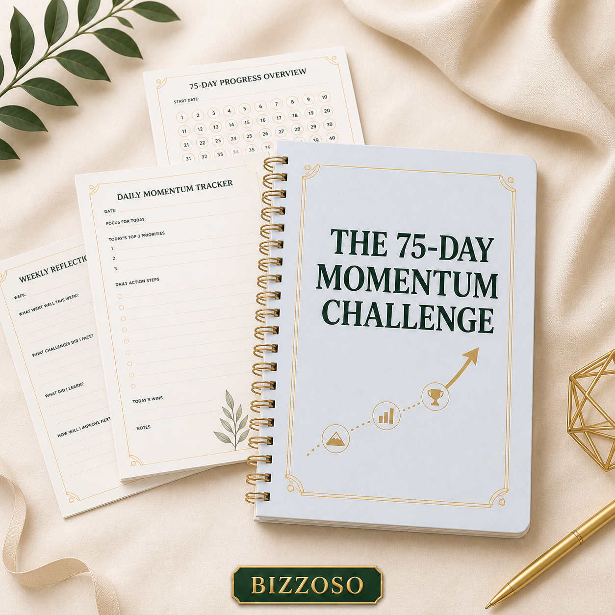 The 75-Day Momentum Challenge digital planner template