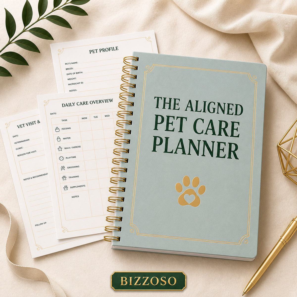 The Aligned Pet Care Planner digital planner template