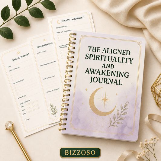 The Aligned Spirituality And Awakening Journal digital planner template