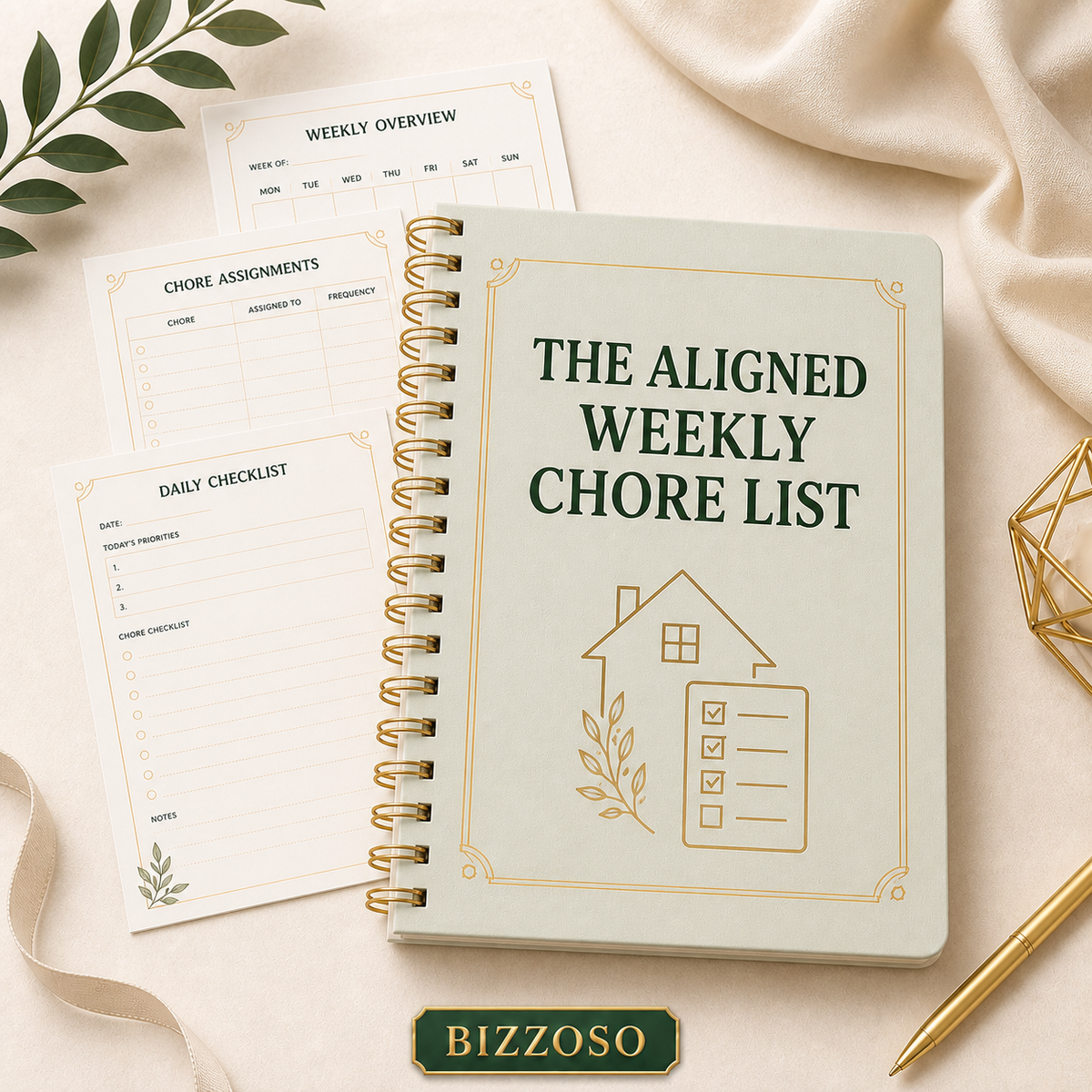 The Aligned Weekly Chore List digital planner template