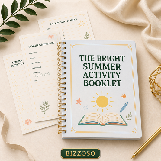 The Bright Summer Activity Booklet digital planner template
