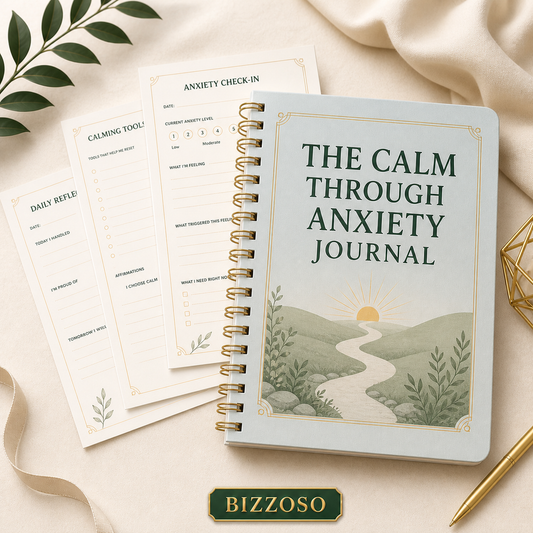 The Calm Through Anxiety Journal digital planner template