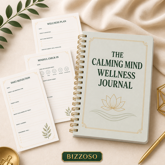 The Calming Mind Wellness Journal digital planner template