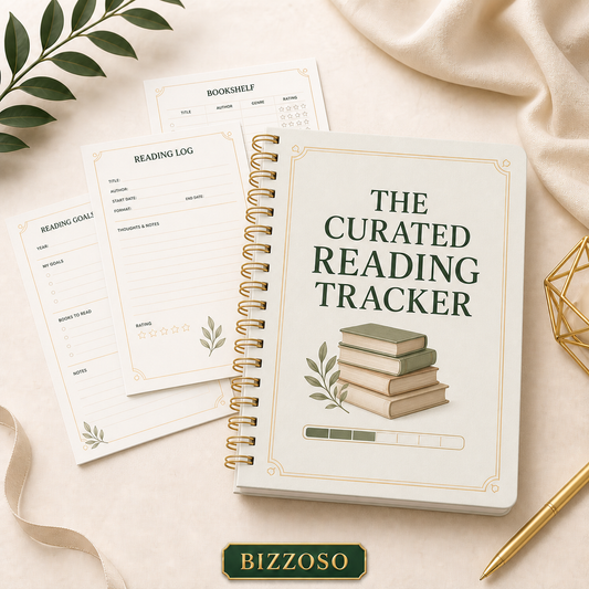 The Curated Reading Tracker digital planner template