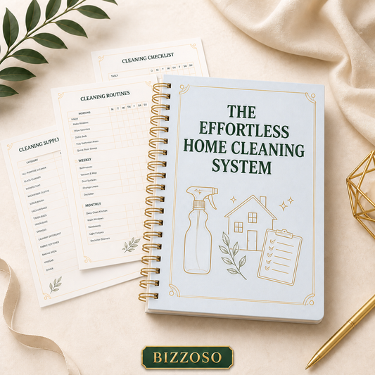 The Effortless Home Cleaning System digital planner cover by Bizzoso