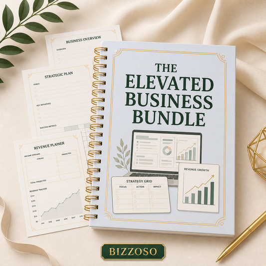 The Elevated Business Bundle digital planner cover by Bizzoso