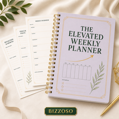 The Elevated Weekly Planner digital planner cover by Bizzoso