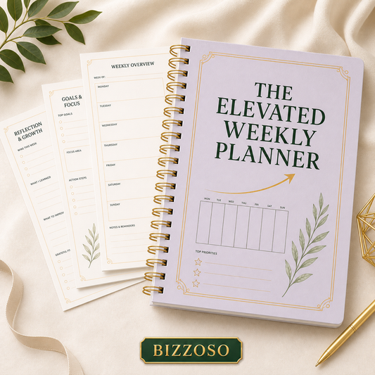 The Elevated Weekly Planner digital planner cover by Bizzoso