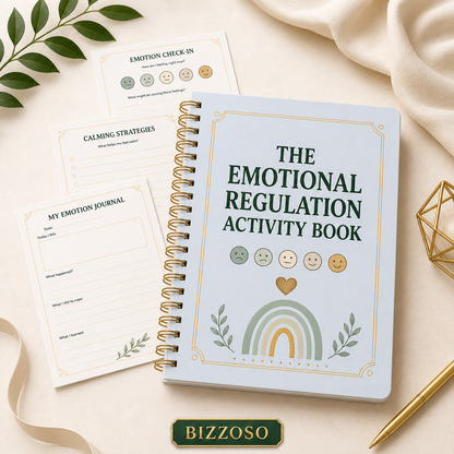 The Emotional Regulation Activity Book digital planner cover by Bizzoso