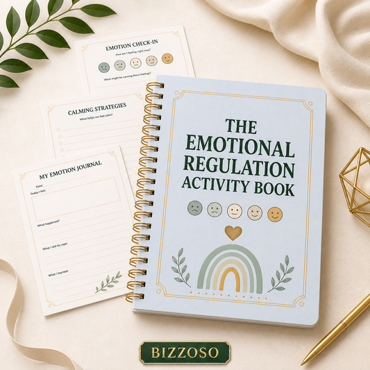 The Emotional Regulation Activity Book digital planner cover by Bizzoso