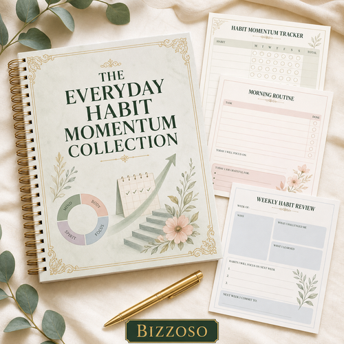The Everyday Habit Momentum Collection digital planner cover by Bizzoso