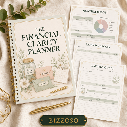 The Financial Clarity Planner digital planner cover by Bizzoso