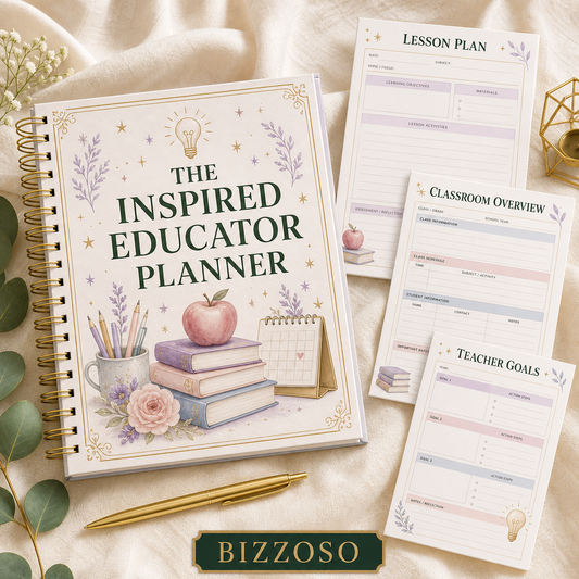 The Inspired Educator Planner digital planner cover by Bizzoso