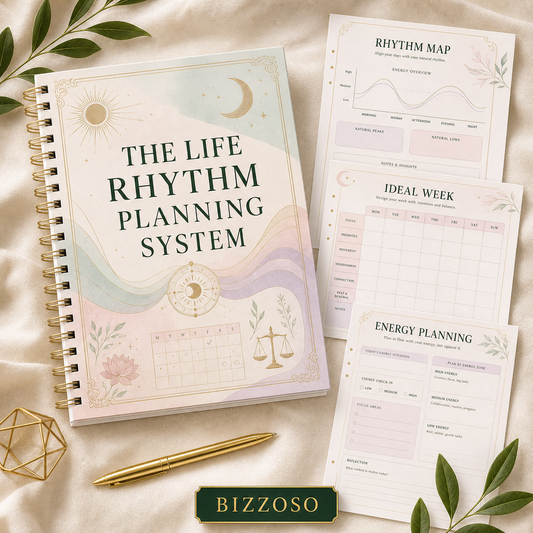 The Life Rhythm Planning System digital planner cover by Bizzoso