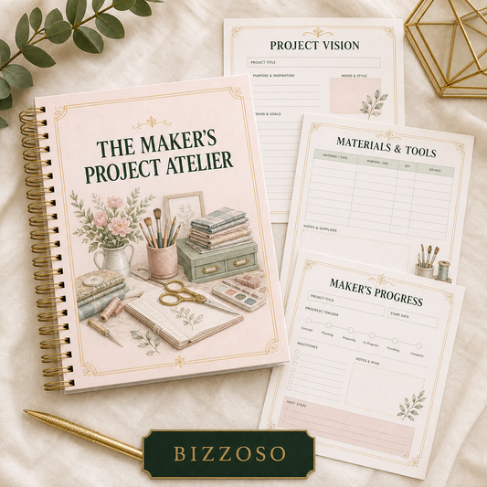 The Maker's Project Atelier digital planner cover by Bizzoso