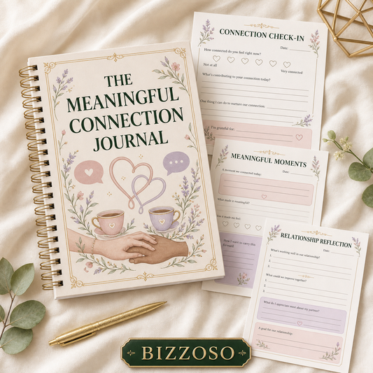 The Meaningful Connection Journal digital planner cover by Bizzoso