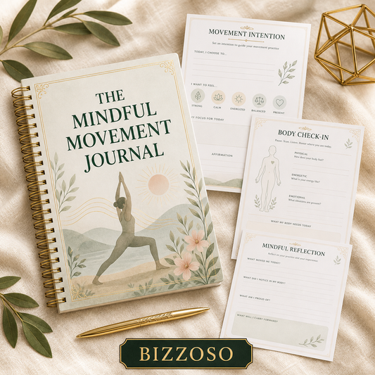 The Mindful Movement Journal digital planner cover by Bizzoso