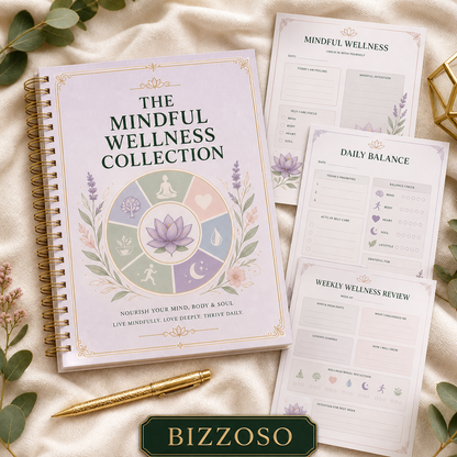 The Mindful Wellness Collection digital planner cover by Bizzoso