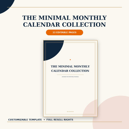 The Minimal Monthly Calendar Collection hero