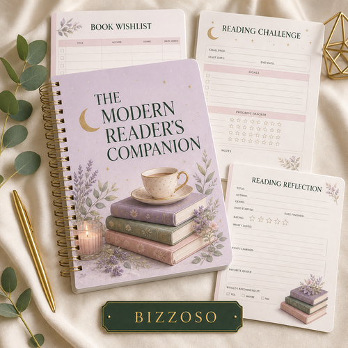 The Modern Reader’s Companion digital planner cover by Bizzoso