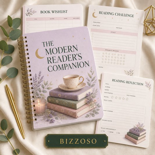 The Modern Reader’s Companion digital planner cover by Bizzoso