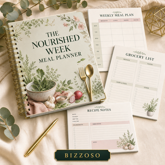 The Nourished Week Meal Planner digital planner cover by Bizzoso