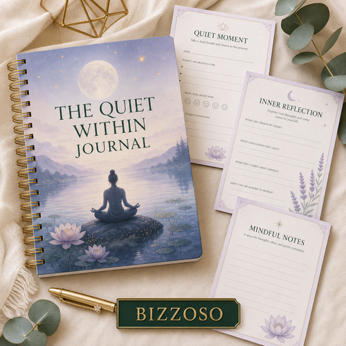 The Quiet Within Journal digital planner cover by Bizzoso