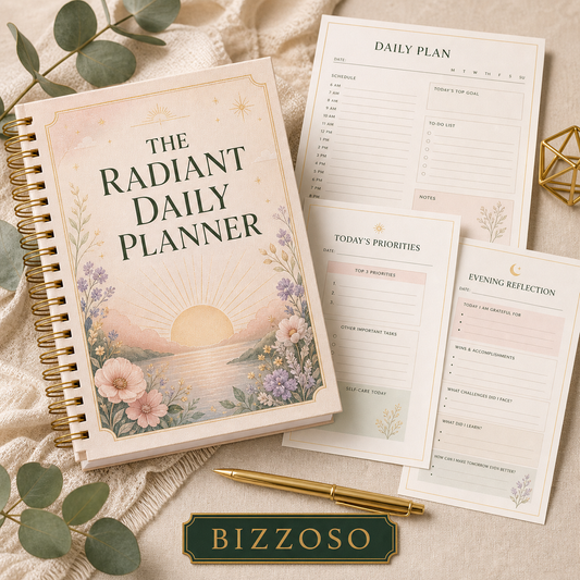 The Radiant Daily Planner digital planner cover by Bizzoso