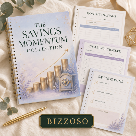 The Savings Momentum Collection digital planner cover by Bizzoso