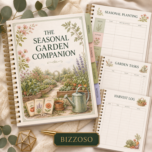 The Seasonal Garden Companion digital planner cover by Bizzoso