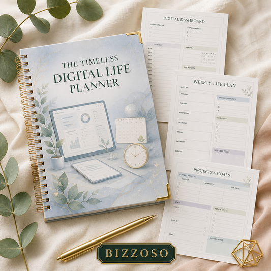 The Timeless Digital Life Planner digital planner cover by Bizzoso