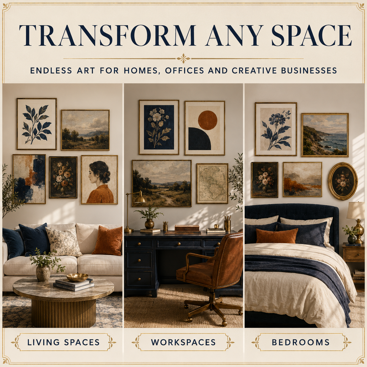 Wall art inspiration for living spaces workspaces and bedrooms