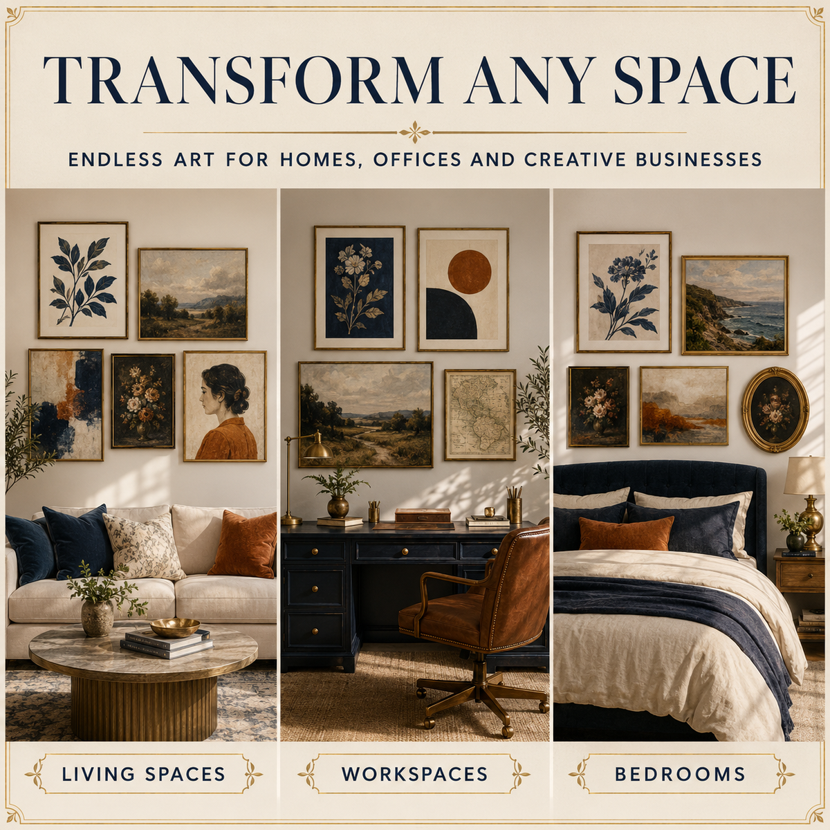 Wall art inspiration for living spaces workspaces and bedrooms