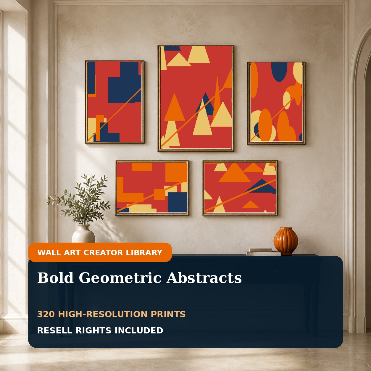 Bold Geometric Abstracts wall art bundle cover