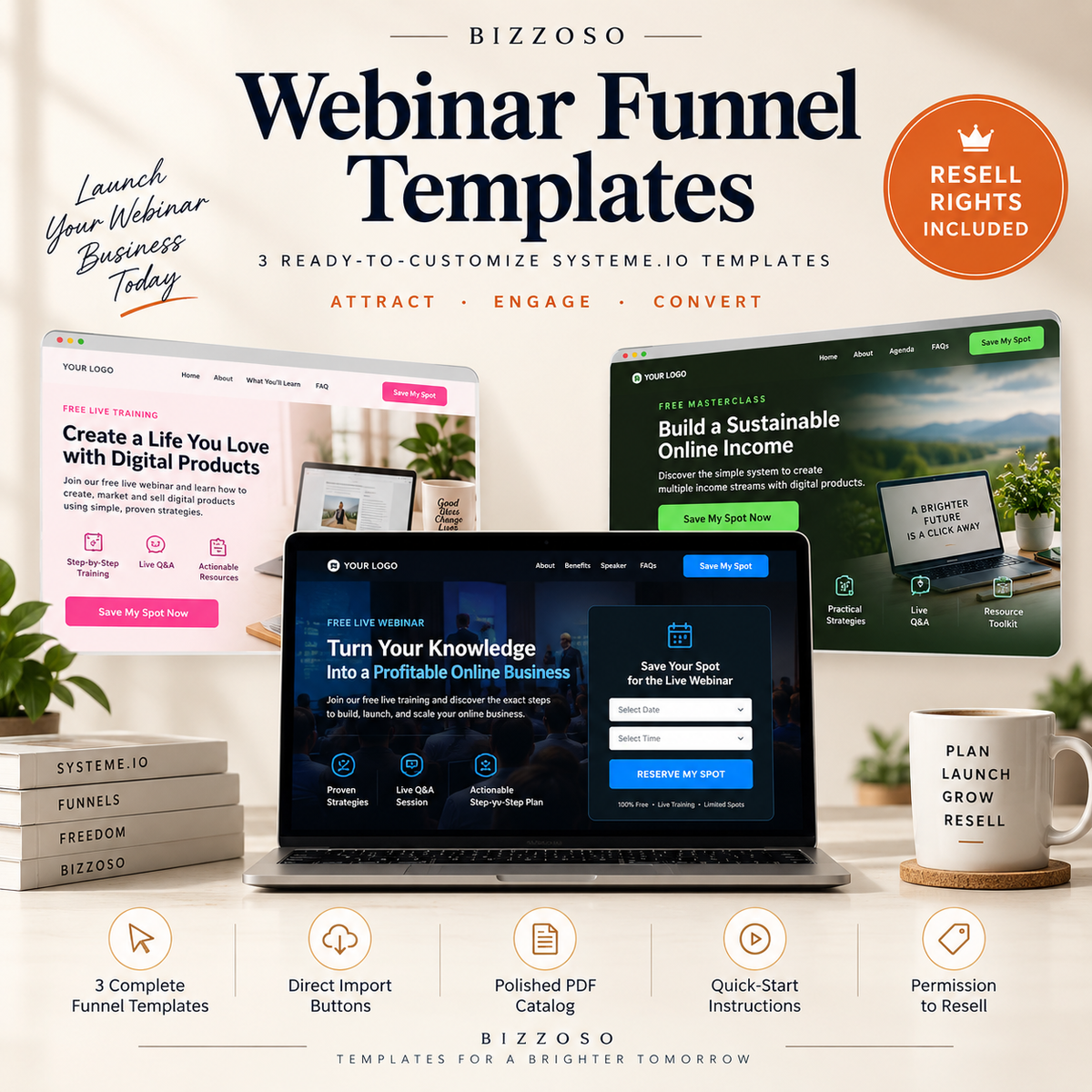 Webinar Funnel Templates with Resell Rights hero