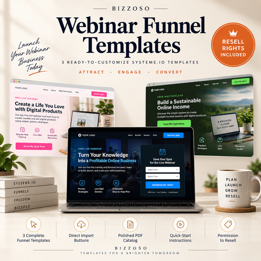 Webinar Funnel Templates with Resell Rights hero