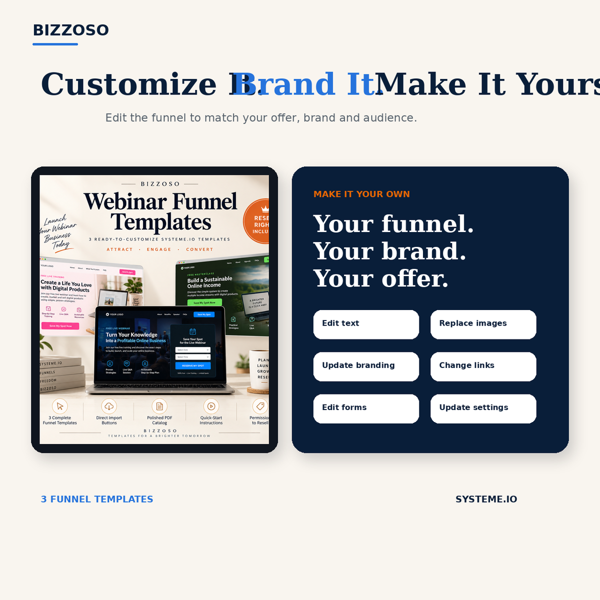 Webinar Funnel Templates customize and brand