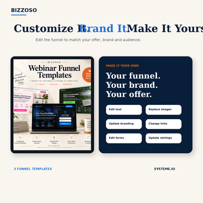 Webinar Funnel Templates customize and brand