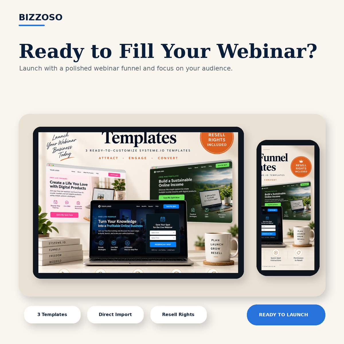 Webinar Funnel Templates premium lifestyle mockup
