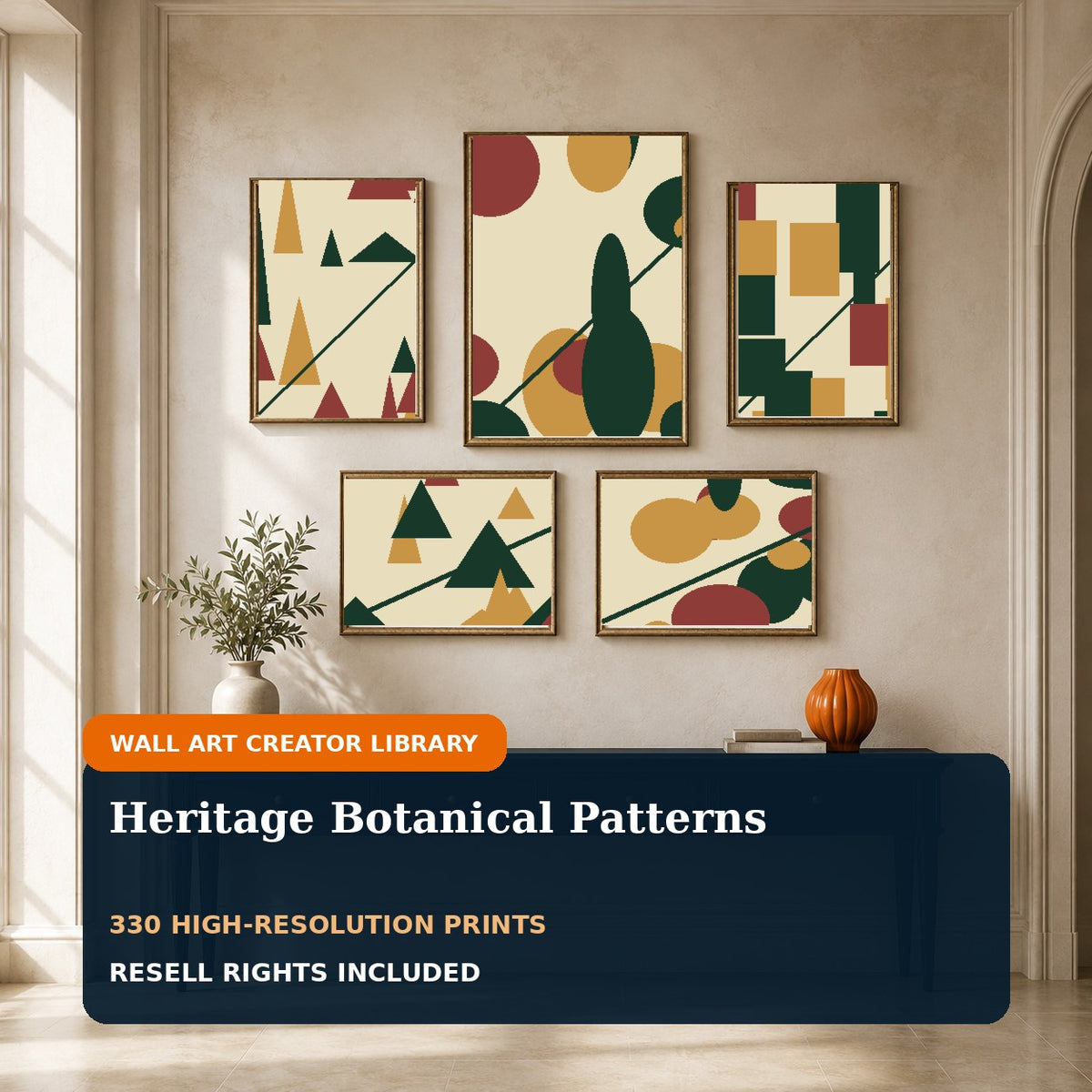 Heritage Botanical Patterns wall art bundle cover