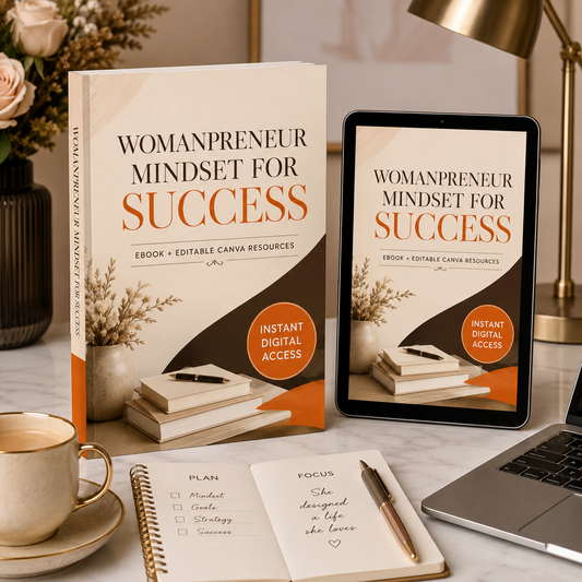 Womanpreneur Mindset for Success – Editable Ebook + Resources